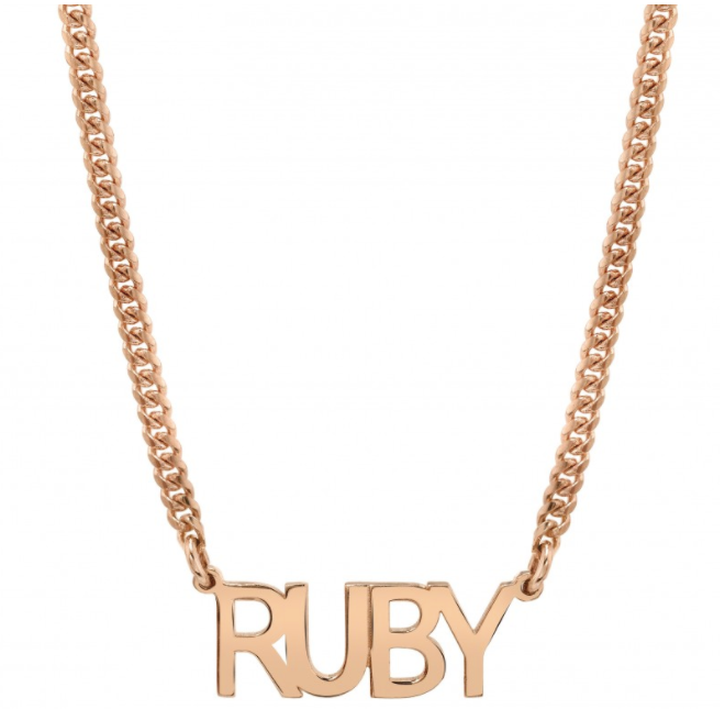 Ruby name necklace hot sale