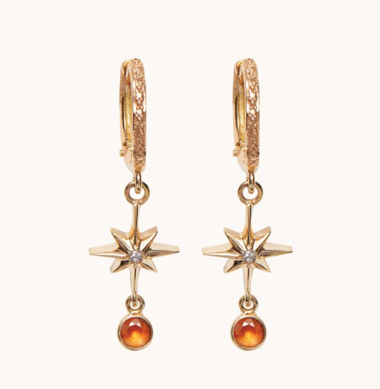 lucky star diamond hoop earrings - Millo Jewelry