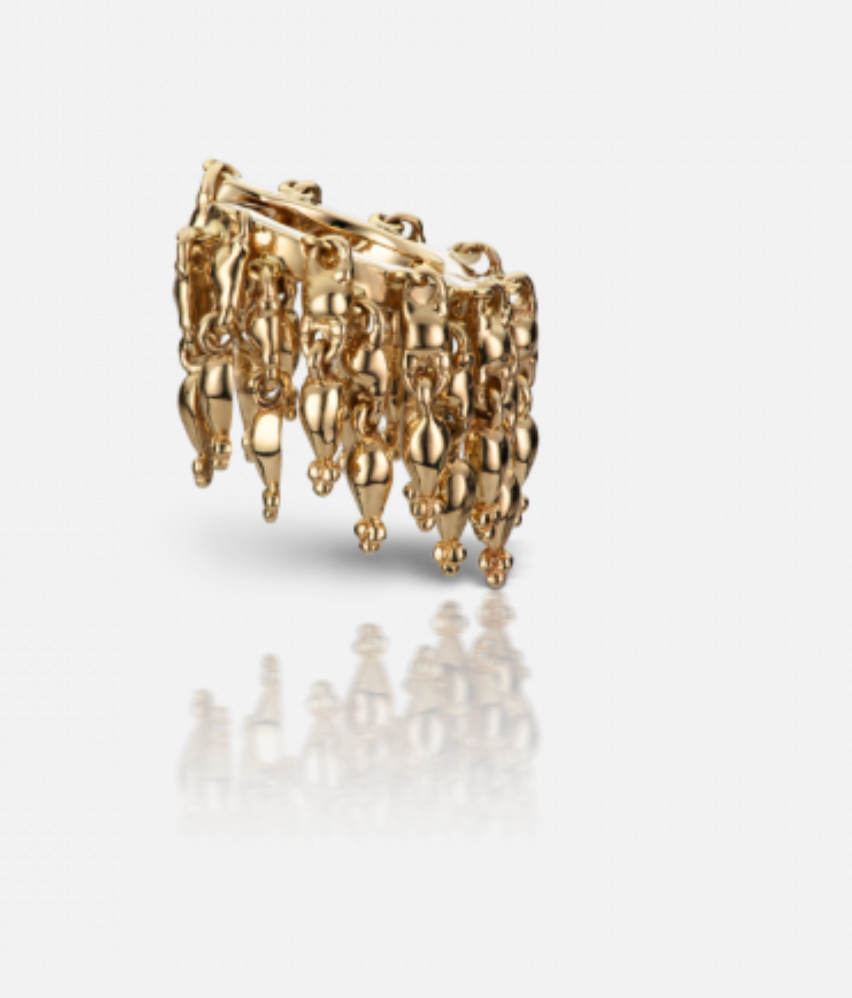 6.5mm Gold Tassel Eternity Ring - Millo Jewelry