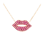 Load image into Gallery viewer, 14K RUBY LIPS PENDANT NECKLACE - Millo Jewelry
