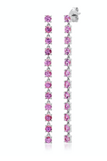 Load image into Gallery viewer, Pink Sapphire Link Earrings - Millo Jewelry
