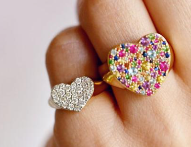 Multi Colored Heart Signet Ring - Millo Jewelry