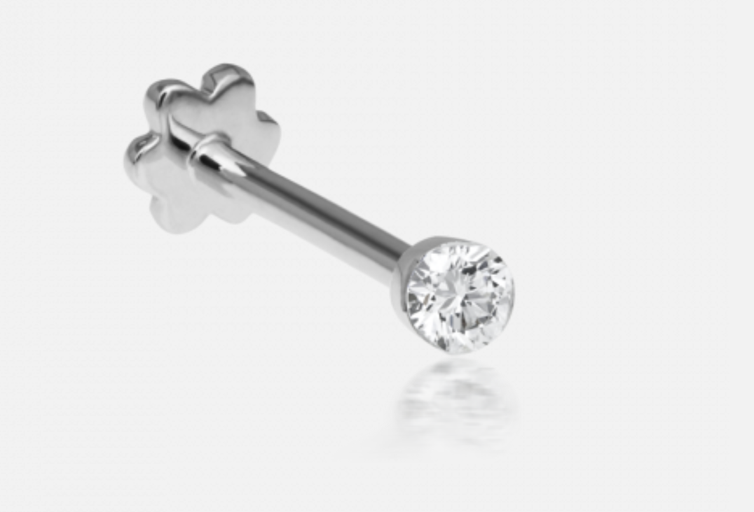 2mm Invisible Set Diamond Threaded Stud - Millo Jewelry