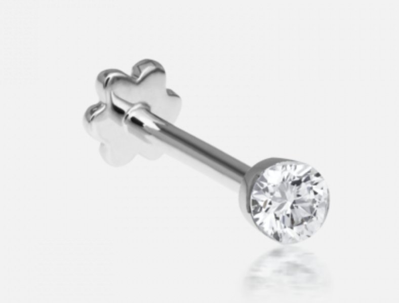2.5mm Invisible Set Diamond Threaded Stud - Millo Jewelry