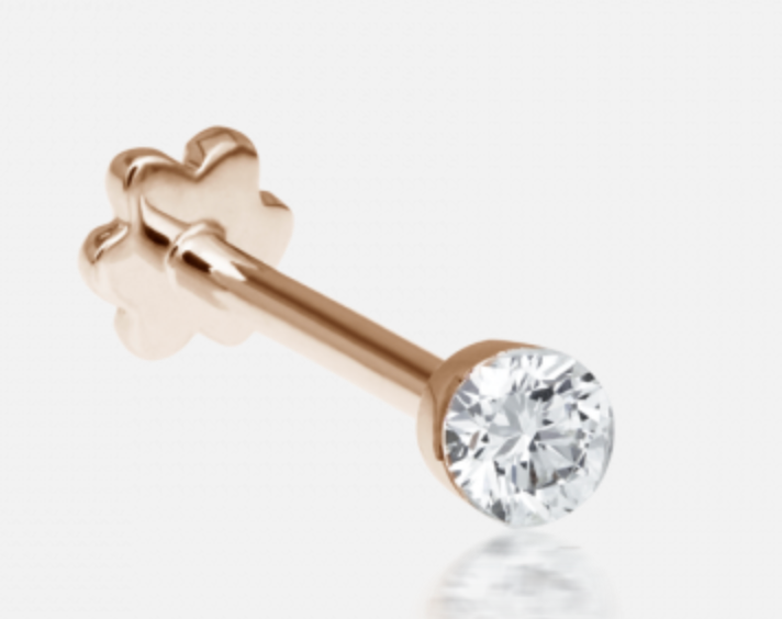 2.5mm Invisible Set Diamond Threaded Stud - Millo Jewelry