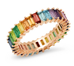 Load image into Gallery viewer, MULTI COLORED VERTICAL BAGUETTE RING - Millo Jewelry
