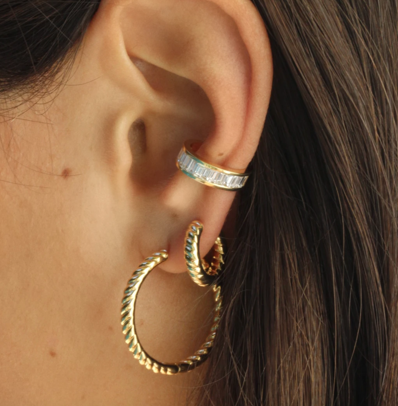 ZOE BRAIDED HUGGIES - Millo Jewelry