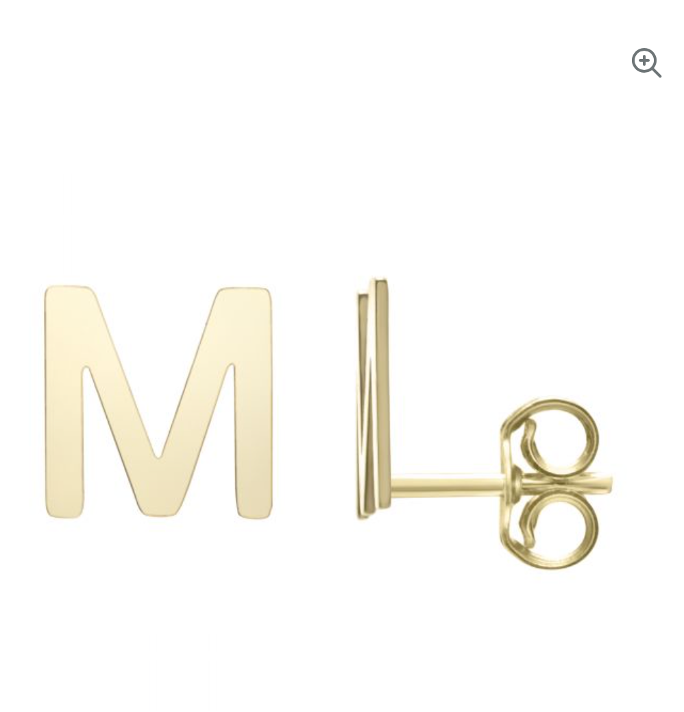 14KT GOLD INITIAL STUD EARRING - Millo Jewelry