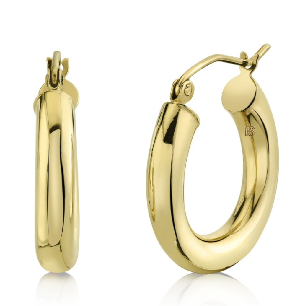 14K YELLOW GOLD MINI TUBE HOOPS - Millo Jewelry