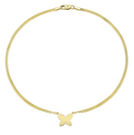 Load image into Gallery viewer, 14K GOLD FLOATING BUTTERFLY MINI MIAMI CUBAN LINK ANKLET - Millo Jewelry
