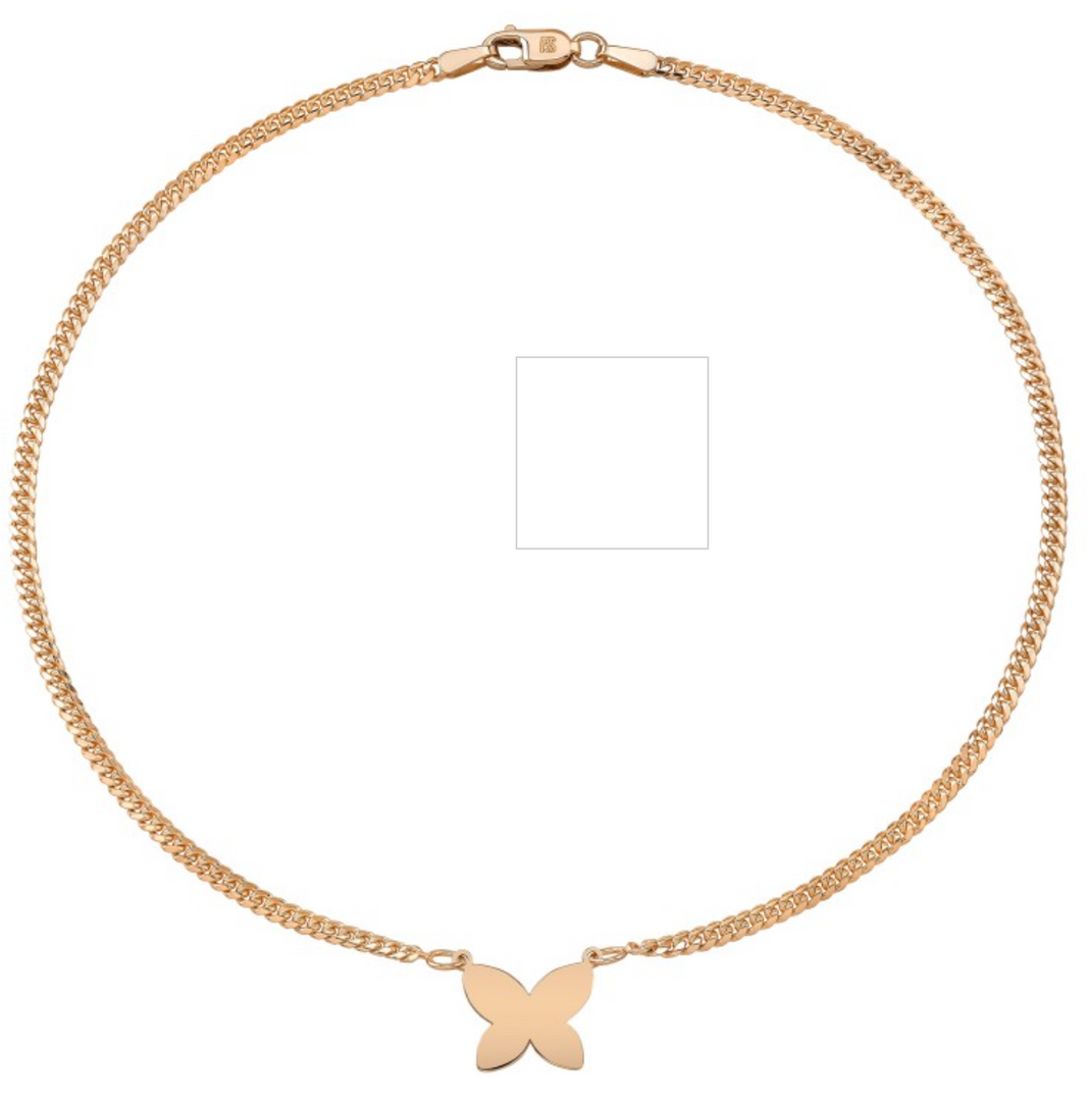 14K GOLD FLOATING BUTTERFLY MINI MIAMI CUBAN LINK ANKLET - Millo Jewelry