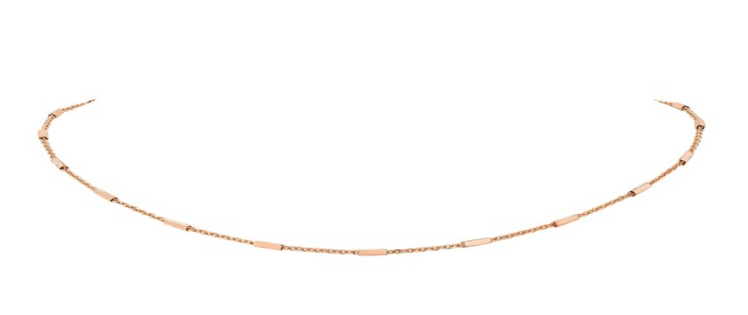 14K ROSE GOLD BAR CHAIN NECKLACE - Millo Jewelry