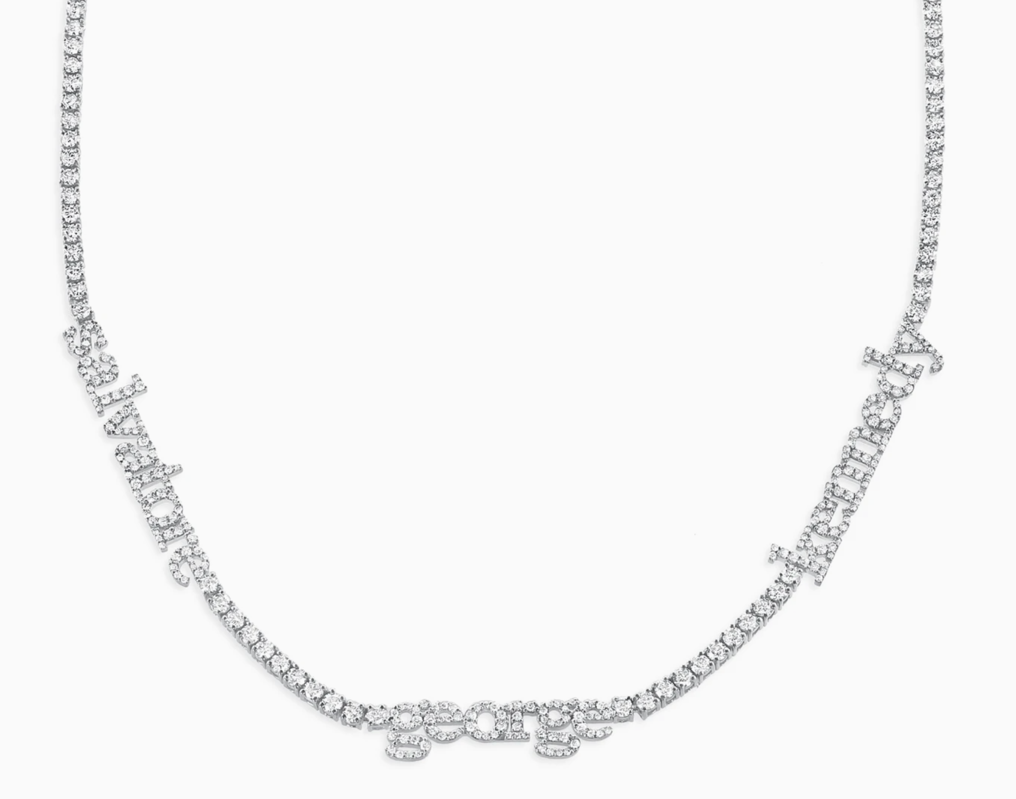 14K Gold Custom Nameplate Tennis Necklace - Millo Jewelry