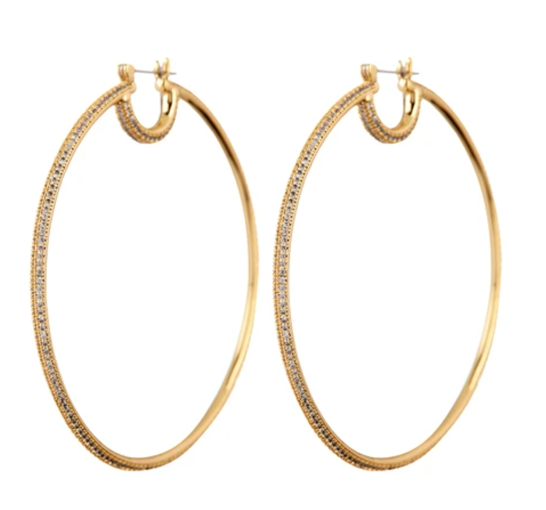 Stardust Pave Hoops - Millo Jewelry