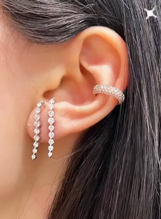 Medium Diamond Cascade Earring - Millo Jewelry