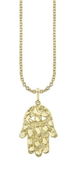 GOLD NUGGET LARGE HAMSA NECKLACE - Millo Jewelry
