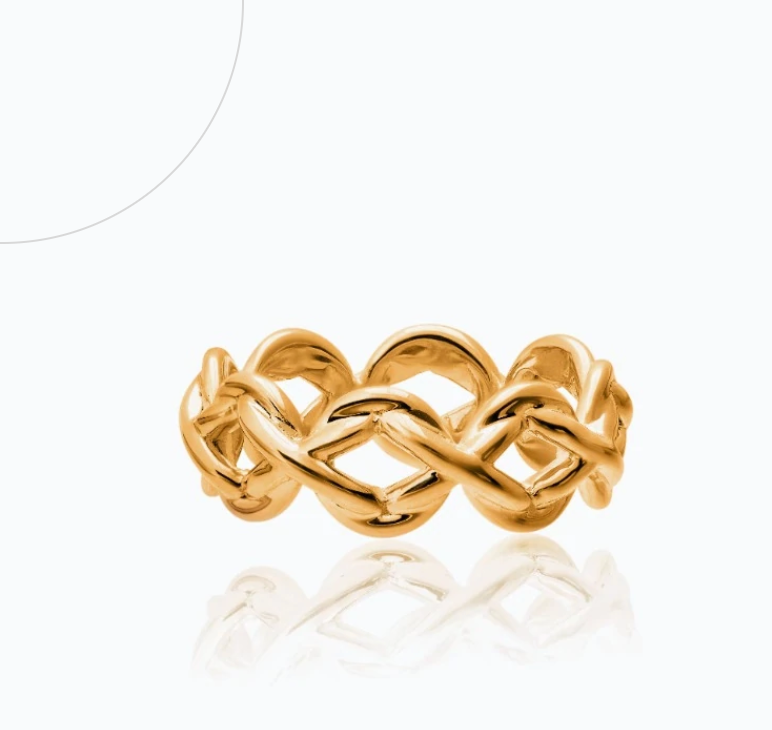 X CHAIN GOLD SMALL RING - Millo Jewelry