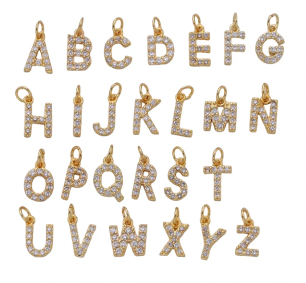 Crystal Letter Charm - Millo Jewelry