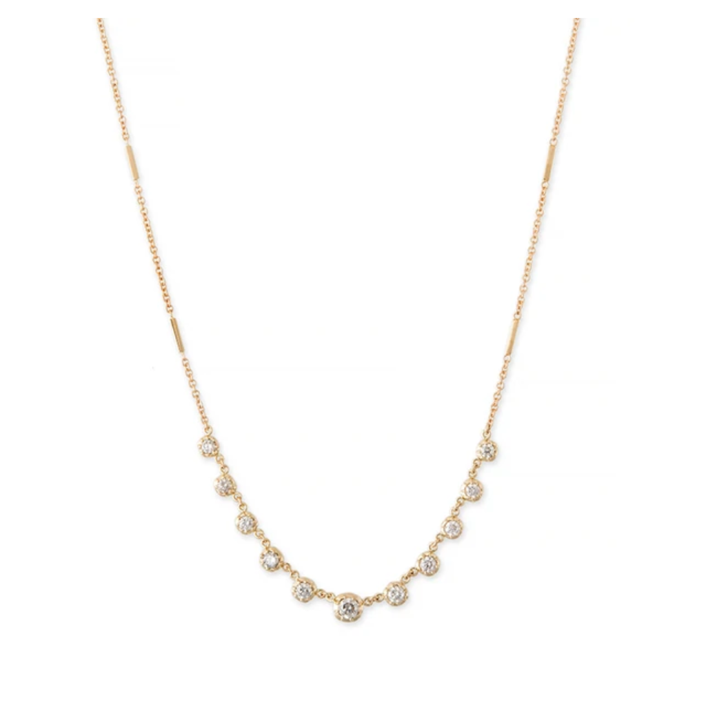 11 GRADUATED SOPHIA DIAMOND SMOOTH BAR NECKLACE - Millo Jewelry