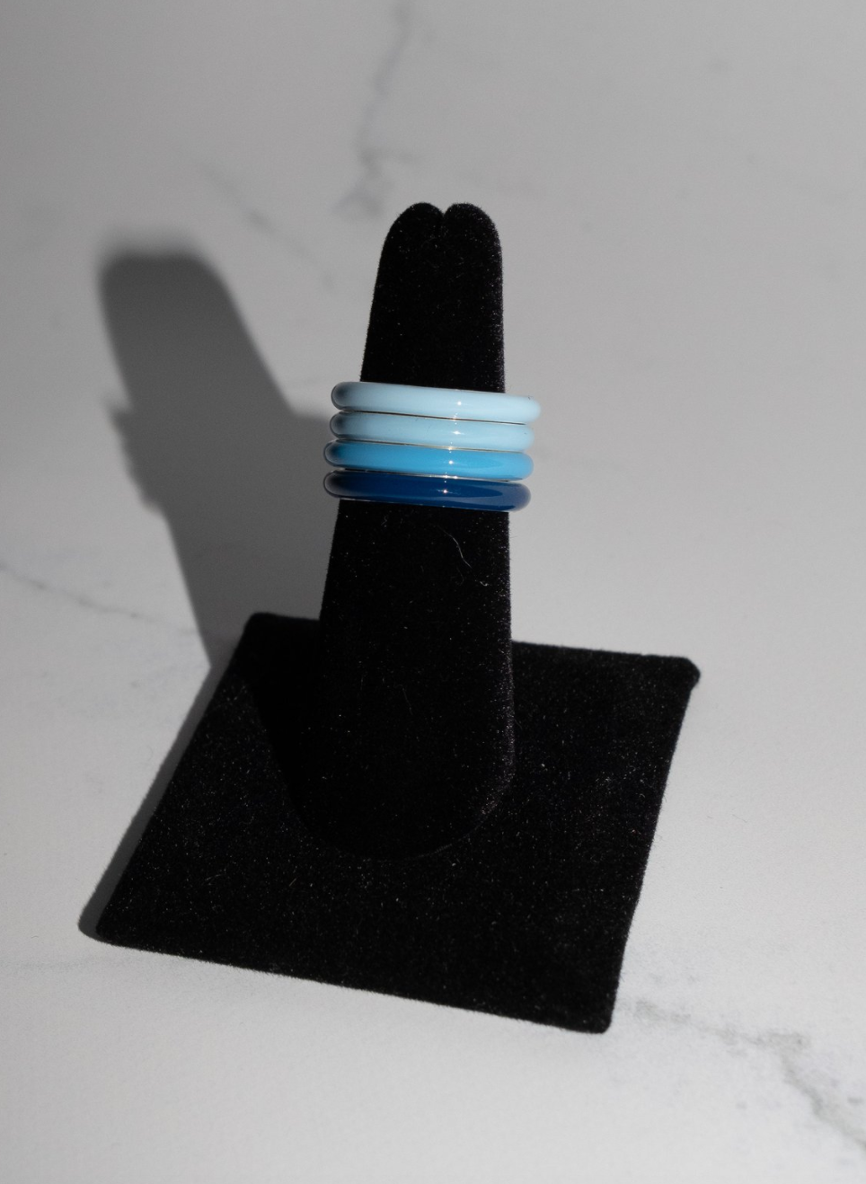 The Ombre Set of Four Thin Enamel Stacking Rings - Millo Jewelry