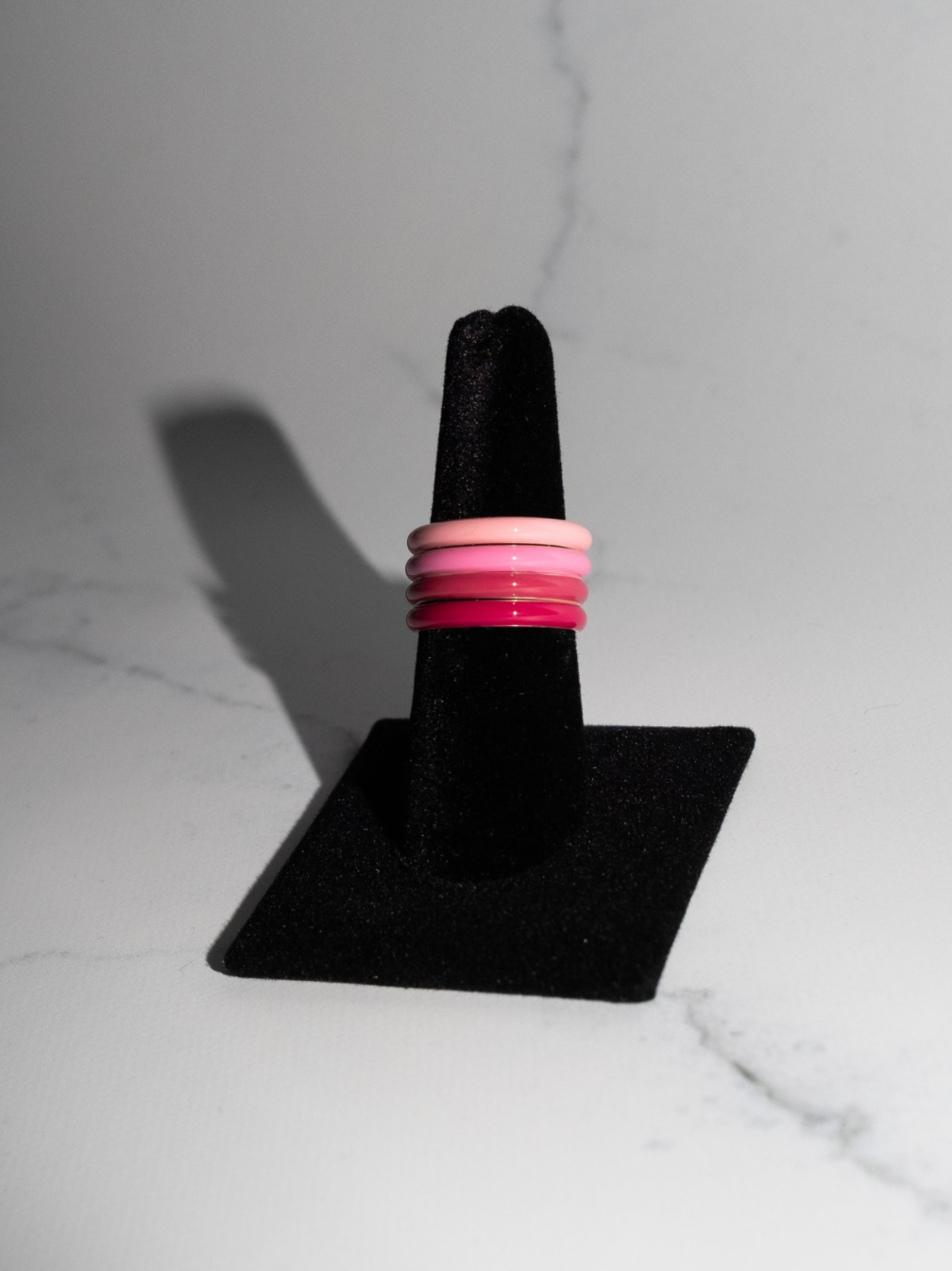 The Ombre Set of Four Thin Enamel Stacking Rings - Millo Jewelry