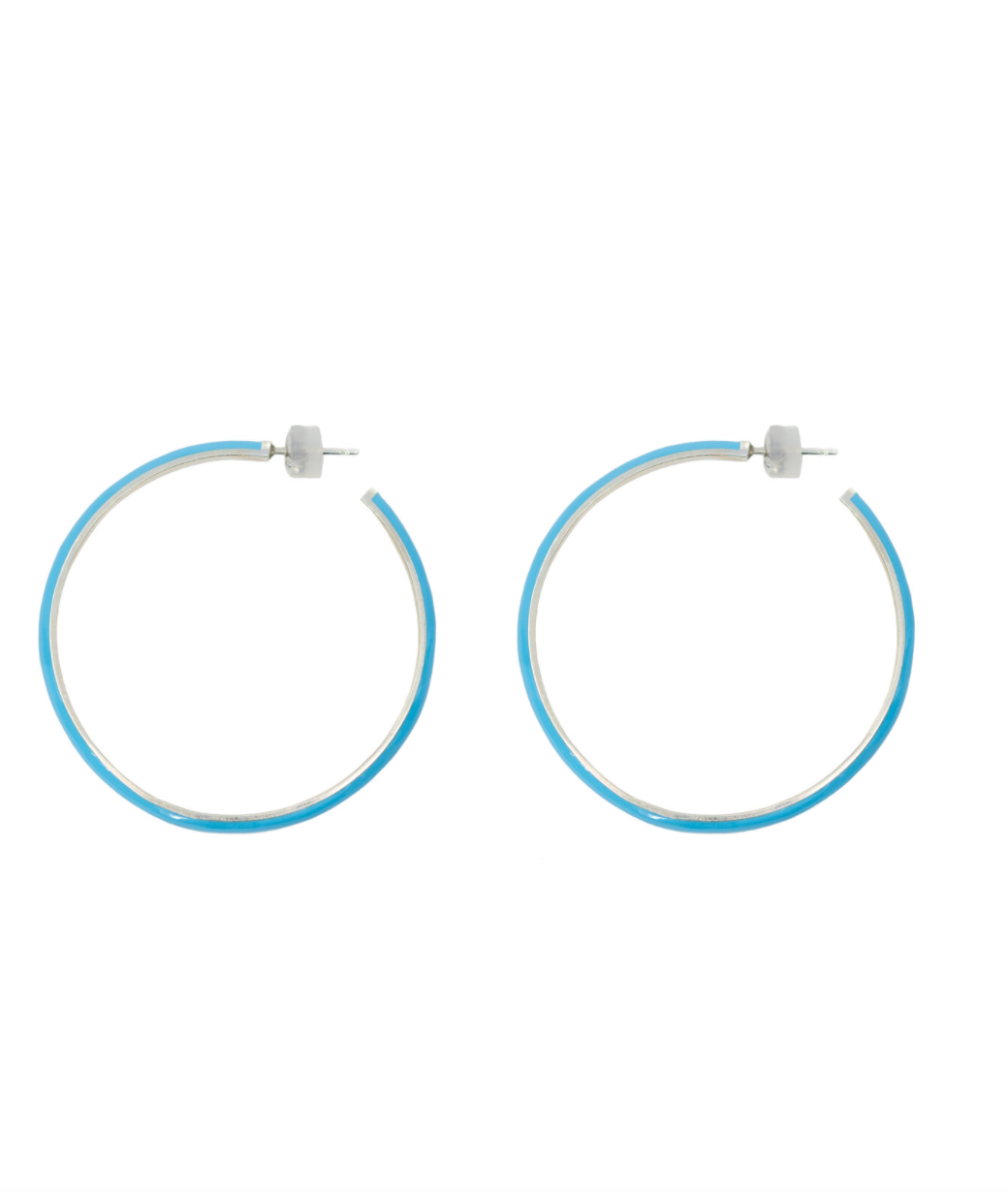 The Large Enamel Hoop Earrings - Millo Jewelry