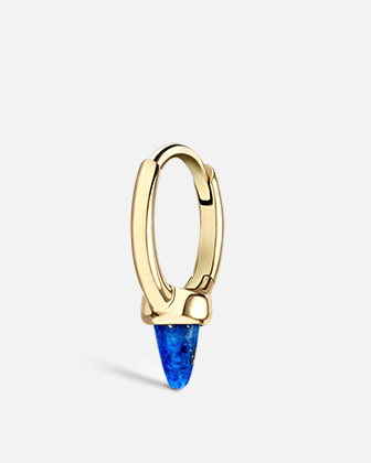 6.5mm Single Short Lapis Spike Non-Rotating Hoop Earring - Millo Jewelry