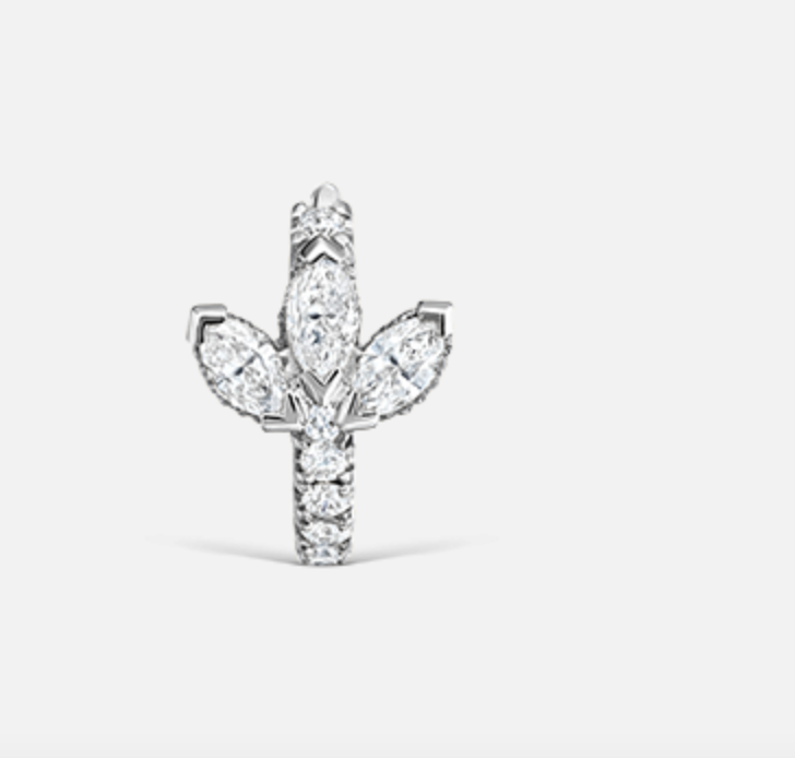 6.5mm Diamond Lotus Eternity Hoop Earring - Millo Jewelry
