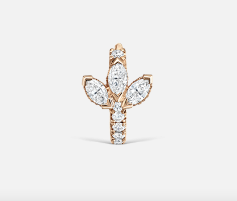 6.5mm Diamond Lotus Eternity Hoop Earring - Millo Jewelry