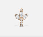 Load image into Gallery viewer, 6.5mm Diamond Lotus Eternity Hoop Earring - Millo Jewelry
