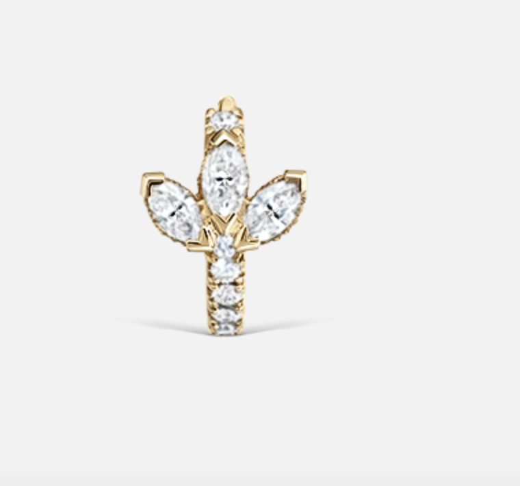 6.5mm Diamond Lotus Eternity Hoop Earring - Millo Jewelry