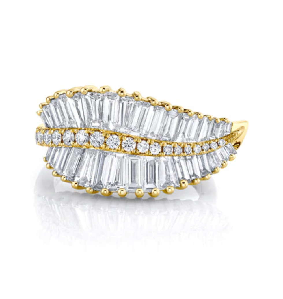 SIDEWAYS PALM LEAF DIAMOND RING - Millo Jewelry