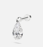 Load image into Gallery viewer, 7mm Floating Pear Diamond Threaded Charm Earring - Millo Jewelry
