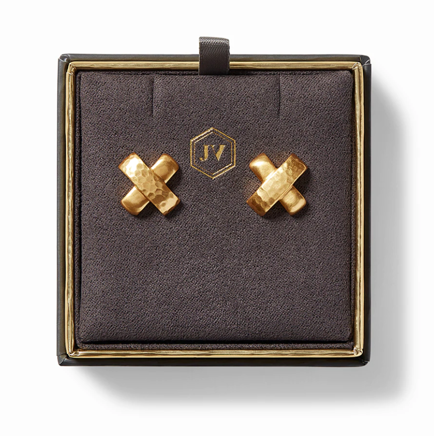 Catalina Gold X Stud Earrings - Millo Jewelry