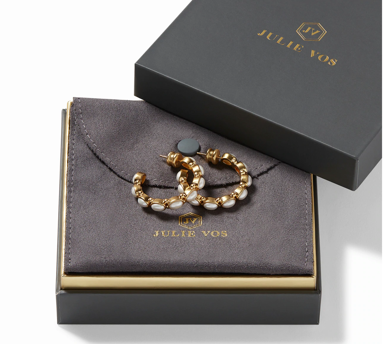 Mykonos Pearl Hoop Earrings- Large - Millo Jewelry