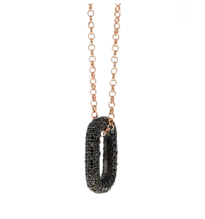 Link Pendant Black Diamonds - Millo Jewelry