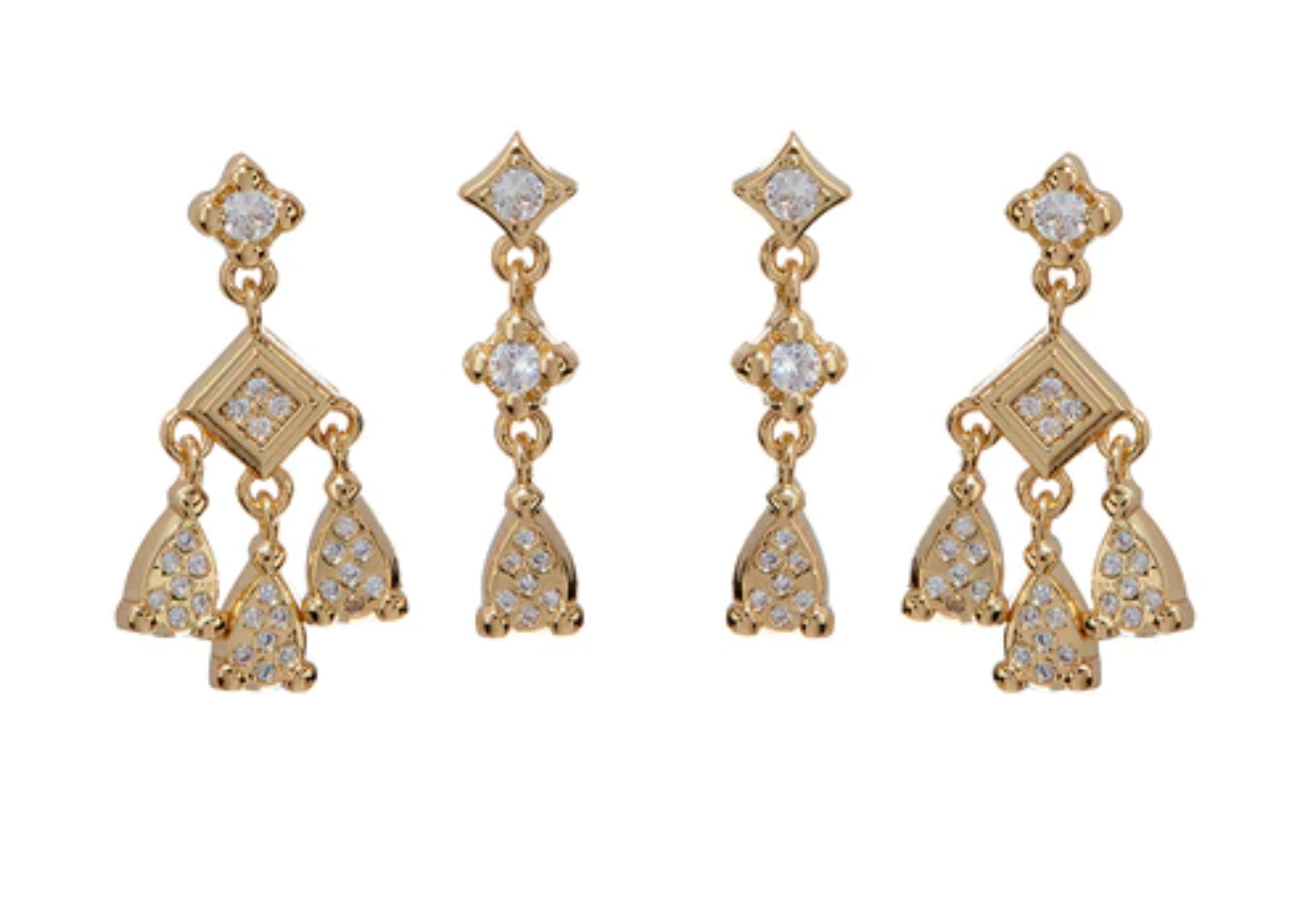 Bezel Charm Studs Set - Millo Jewelry