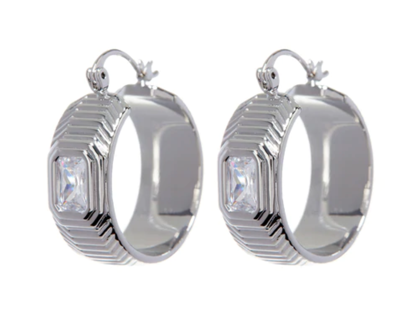Ridged Pyramid Hoops - Millo Jewelry