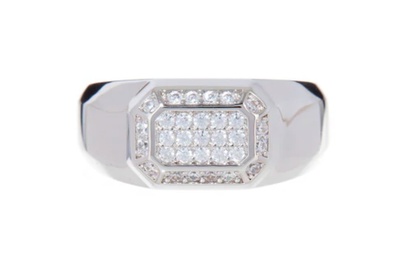 Faceted Diamond Signet Ring - Millo Jewelry