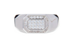 Load image into Gallery viewer, Faceted Diamond Signet Ring - Millo Jewelry
