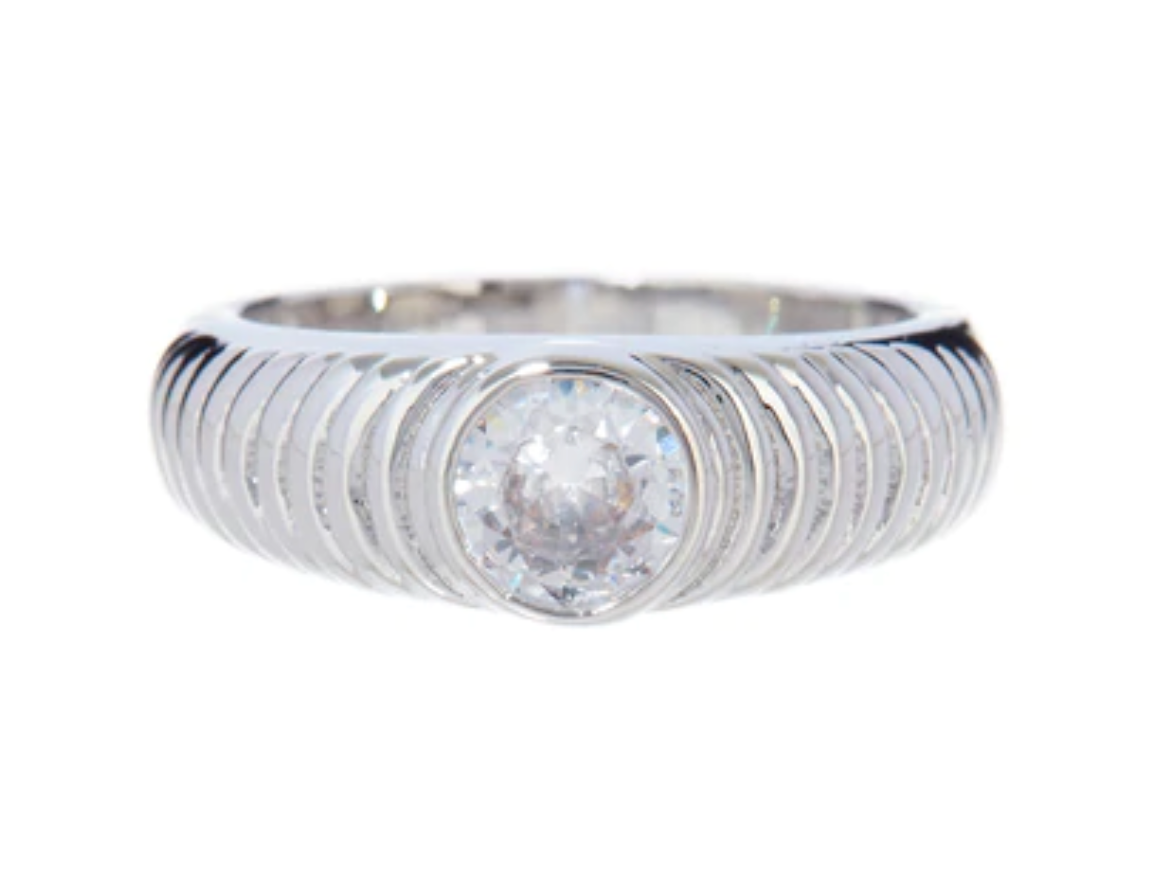 Round Ridged Pyramid Cigar Ring - Millo Jewelry