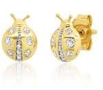 Load image into Gallery viewer, Diamond Ladybug Studs - Millo Jewelry
