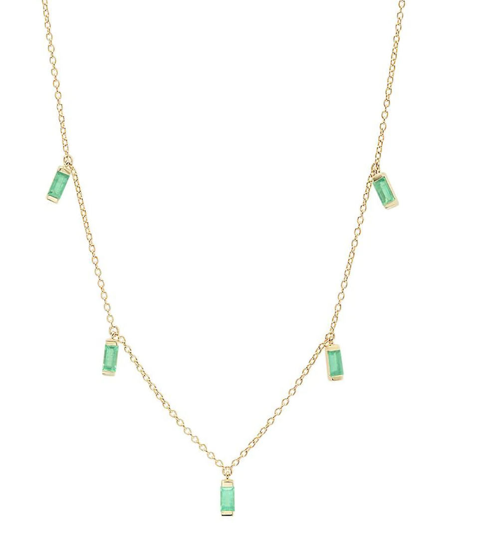 Emerald Baguette Necklace - Millo Jewelry