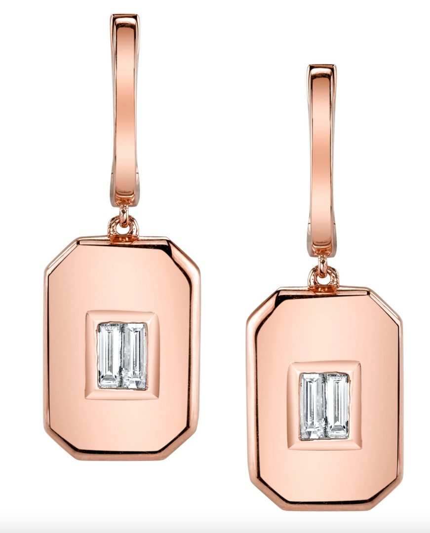 Diamond Baguette Drop Earrings - Millo Jewelry