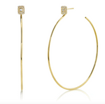 Load image into Gallery viewer, PAVE BAGUETTE DROP HOOPS - Millo Jewelry

