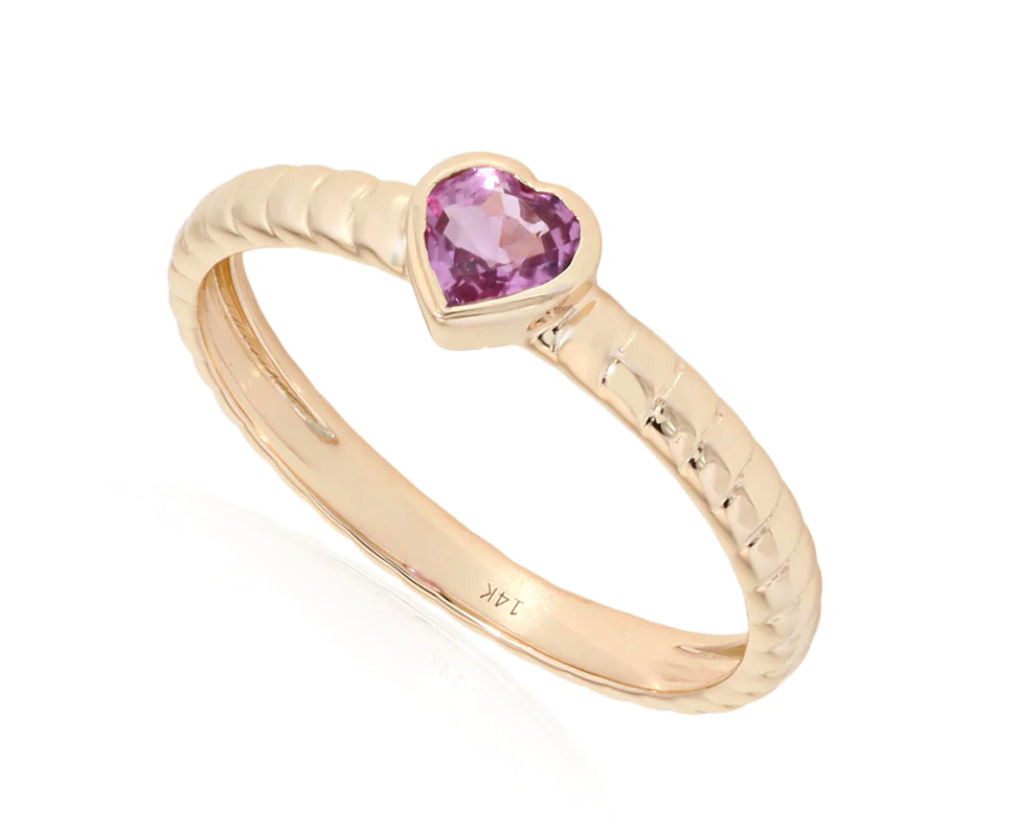 PINK SAPPHIRE HEART SHAPE RING - Millo Jewelry