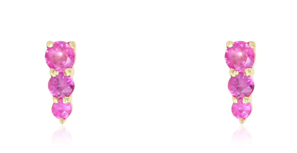 PINK SAPPHIRE STUD EARRINGS - Millo Jewelry