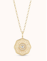 Load image into Gallery viewer, Raised Gold Mini Diamond Halo Porte Bonheur Necklace - Millo Jewelry

