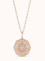 Load image into Gallery viewer, Raised Gold Mini Diamond Halo Porte Bonheur Necklace - Millo Jewelry

