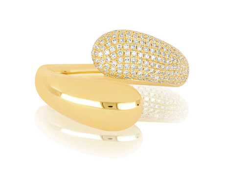 Gold and Diamond Jumbo Double Dome Ring - Millo Jewelry